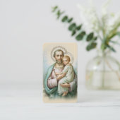 Memorare Prayer St. Joseph en Jezus Heilige Kaart Plaatskaartje (Staand voorkant)