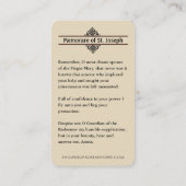 Memorare Prayer St. Joseph en Jezus Heilige Kaart Plaatskaartje (Achterkant)