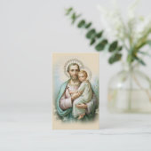 Memorare Prayer St. Joseph en Jezus Heilige Kaart Visitekaartje (Staand voorkant)