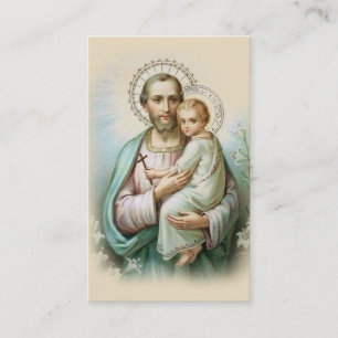 Memorare Prayer St. Joseph en Jezus Heilige Kaart Visitekaartje