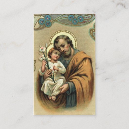 Memorare Prayer St. Joseph en Jezus Heilige Kaart Visitekaartje (Voorkant)