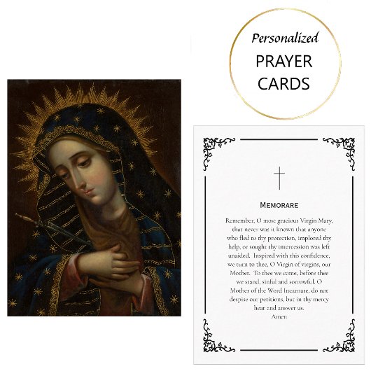 Memorare Virgin Mary Prayer Card Plaatskaartje