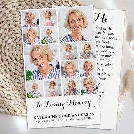 Memorial 14 Fotocollage Begrafenis Kaarten Visitekaartje