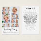 Memorial 14 Fotocollage Begrafenis Kaarten Visitekaartje (Voorkant /achterkant)