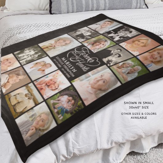 Memorial 18 Foto Collage Forever in ons hart Fleece Deken