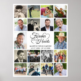 Memorial 18 Foto Collage Forever in ons hart Poster