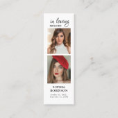 Memorial 2 Photo Collage Funeral Prayer Kaart Mini Visitekaartje (Voorkant)