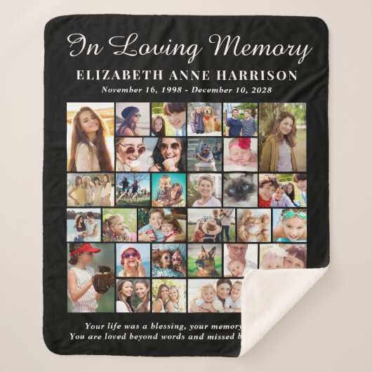 Memorial 30 Fotocollage Sherpa Deken (Voorkant)