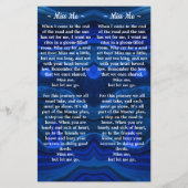 Memorial 3 Foto Funeral Prayer Bladwijzer Blue (Achterkant)