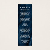 Memorial 3 Foto Funeral Prayer Bladwijzer Blue Mini Visitekaartjes (Achterkant)