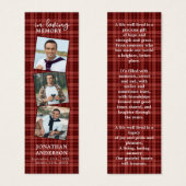 Memorial 3 Foto Funeral Prayer Bladwijzer Pset Mini Visitekaartjes (Voorkant /achterkant)