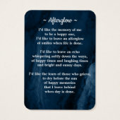 Memorial 3 Foto Funeral Prayer Kaart Blue Marble (Achterkant)