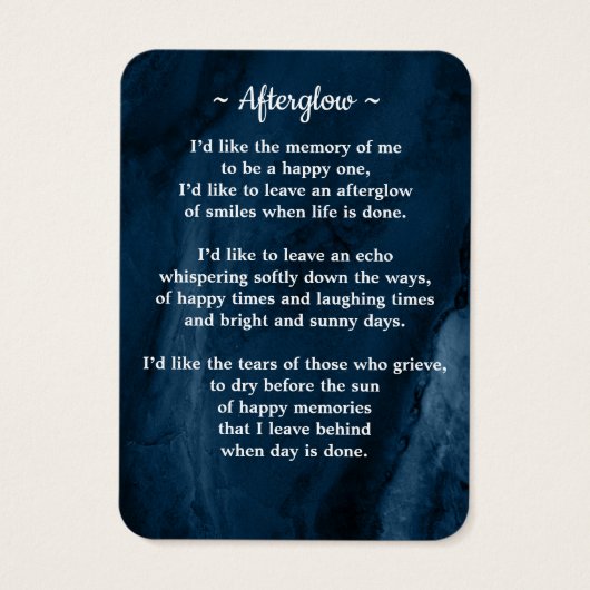 Memorial 3 Foto Funeral Prayer Kaart Blue Marble (Achterkant)