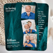 Memorial 3 Foto Funeral Prayer Kaart Green Marble