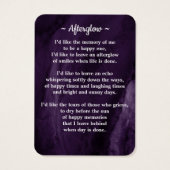 Memorial 3 Foto Funeral Prayer Kaart Paars Marble (Achterkant)