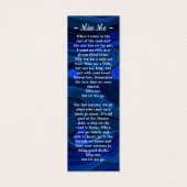 Memorial 3 Foto geem Funeral Prayer Bladwijzer Blu Mini Visitekaartjes (Achterkant)