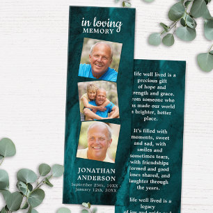 Memorial 3 Foto Poem Funeral Prayer Bladwijzer Mini Visitekaartjes