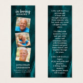 Memorial 3 Foto Poem Funeral Prayer Bladwijzer Mini Visitekaartjes (Voorkant /achterkant)