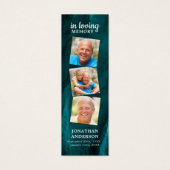 Memorial 3 Foto Poem Funeral Prayer Bladwijzer Mini Visitekaartjes (Voorkant)