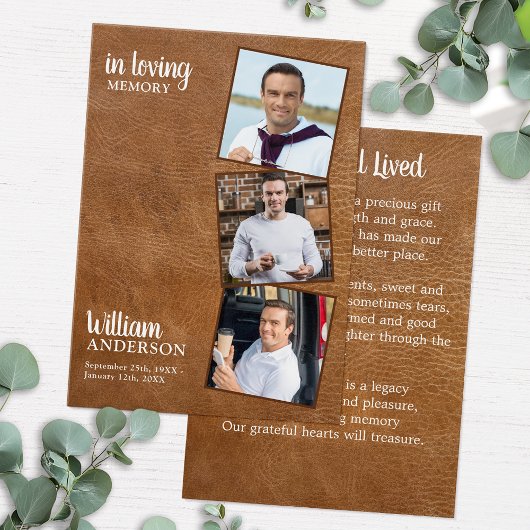 Memorial 3 Fotoleren begrafenisgebeden Kaarten Visitekaartje