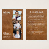 Memorial 3 Fotoleren begrafenisgebeden Kaarten Visitekaartje (Voorkant /achterkant)