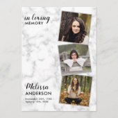Memorial 3 Fotovolgorde dienst begrafenis Programmakaart (Voorkant)