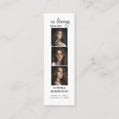 Memorial 3 Photo Collage Funeral Prayer Kaart Mini Visitekaartje (Voorkant)