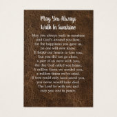 Memorial 3 Photo Leather Funeral Prayer Card Visitekaartje (Achterkant)