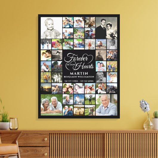 Memorial 42 Foto Collage FOREVER IN ONZE HARTS Canvas Afdruk (Insitu (Woonkamer))
