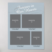Memorial 4 Foto Page Blue Forever in ons hart Poster (Voorkant)