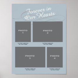 Memorial 4 Foto Page Blue Forever in ons hart Poster