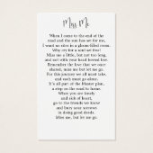 Memorial 4 Fotocollage Begrafenisgebed Kaarten Visitekaartje (Achterkant)