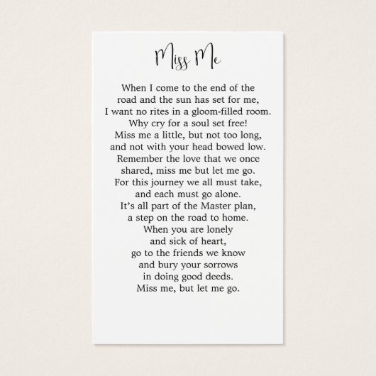 Memorial 4 Fotocollage Begrafenisgebed Kaarten Visitekaartje (Achterkant)