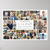 Memorial 64 Photo Collage Forever In Our Hearts Poster (Voorkant)