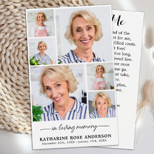 Memorial 6 Fotocollage Begrafenisgebed Kaarten Visitekaartje