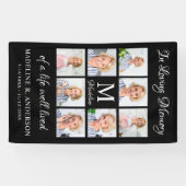 Memorial 8 Foto Collage Personalized Funeral Spandoek (Horizontaal)