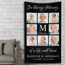 Memorial 8 Foto Collage Personalized Funeral Spandoek