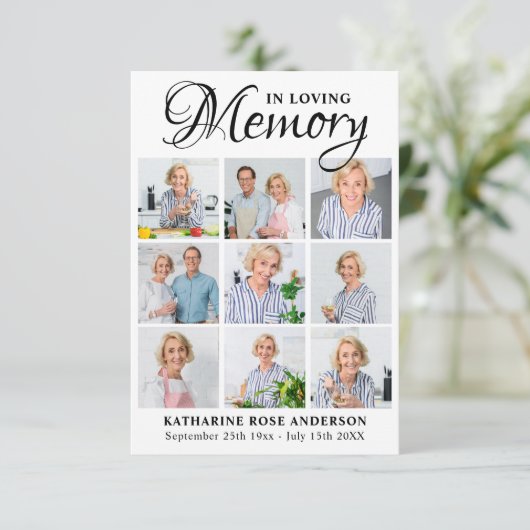 Memorial 9 Fotocollage Begrafenisgebed Kaart (Staand voorkant)