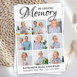 Memorial 9 Fotocollage Begrafenisgebed Kaart