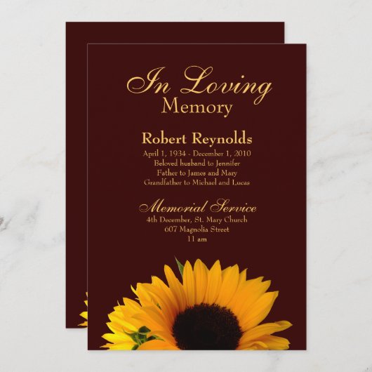 Memorial / Aankondiging (Voorkant / Achterkant)