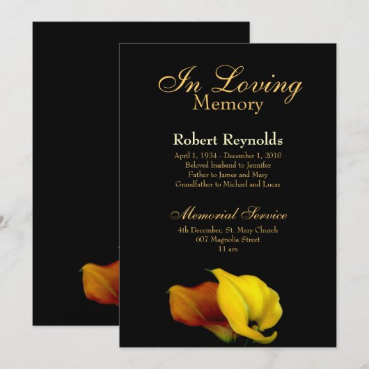 Memorial / Aankondiging (Voorkant / Achterkant)