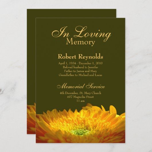 Memorial/Aankondiging Aankondiging (Voorkant / Achterkant)