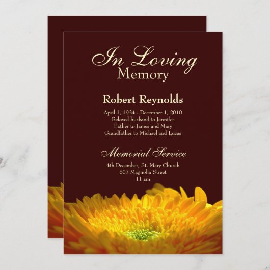 Memorial/Aankondiging Aankondiging (Voorkant / Achterkant)