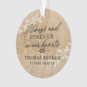 Memorial Acrylfoto altijd en eeuwig Ornament (voorkant)