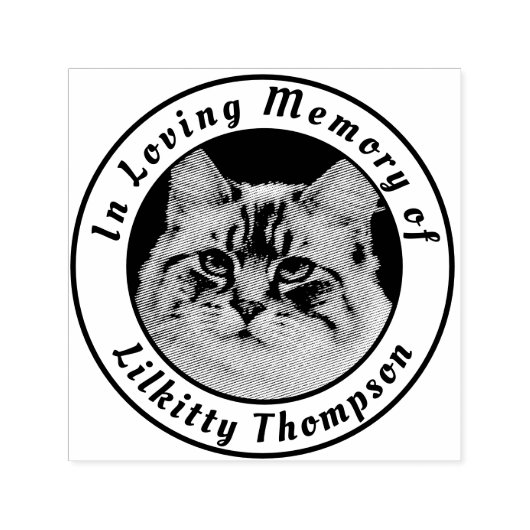 Memorial Add Name Photo Self-Inking Stamp Zelfinktende Stempel (Design)