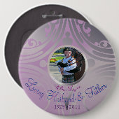 Memorial Afbeelding Mauve Ronde Button 6,0 Cm (Voorkant /achterkant)