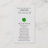 Memorial Afbeelding Sympathie Kaart geprezen Visitekaartje (Achterkant)