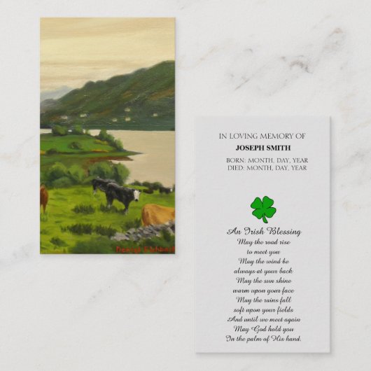 Memorial Afbeelding Sympathie Kaart geprezen Visitekaartje (Voorkant / Achterkant)