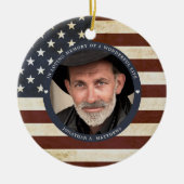 Memorial  American Flag Persoonlijke foto Keramisch Ornament (Voorkant)