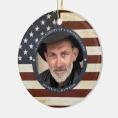 Memorial  American Flag Persoonlijke foto Keramisch Ornament (Links)